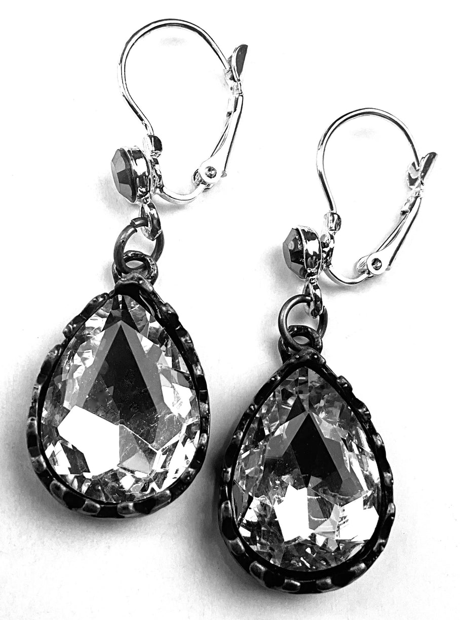 Hematite Stone Dangle Earrings by Lost and Found