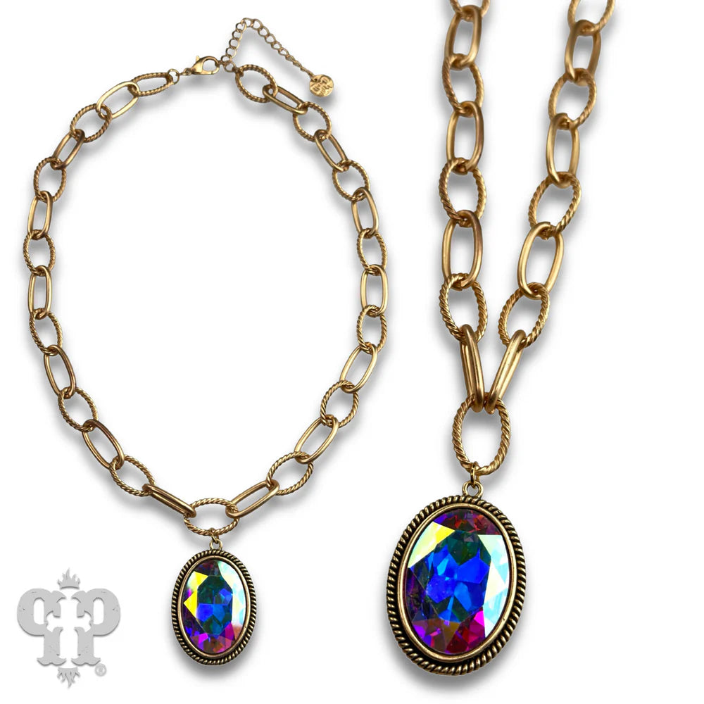 Large Oval Pendant Necklace