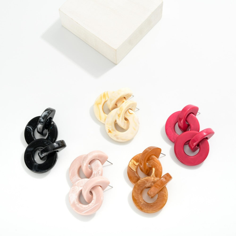 Chunky Link Acetate Earrings