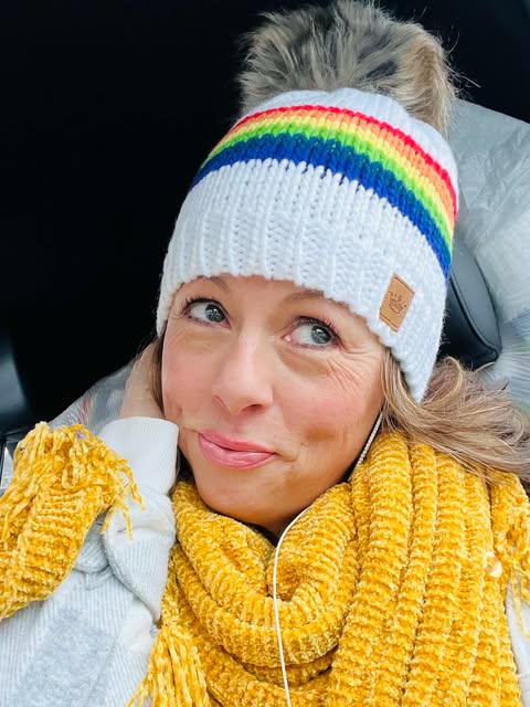 Shine on Me Rainbow Hat