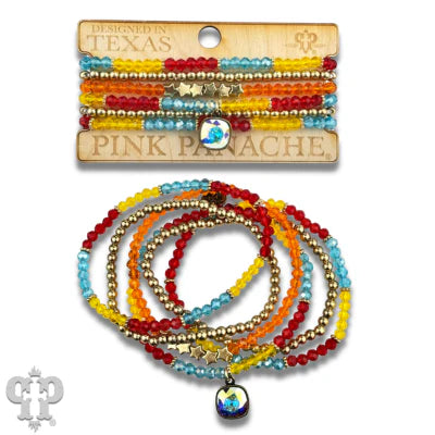 Faceted Star Bracelet Set with Austrian Crystal