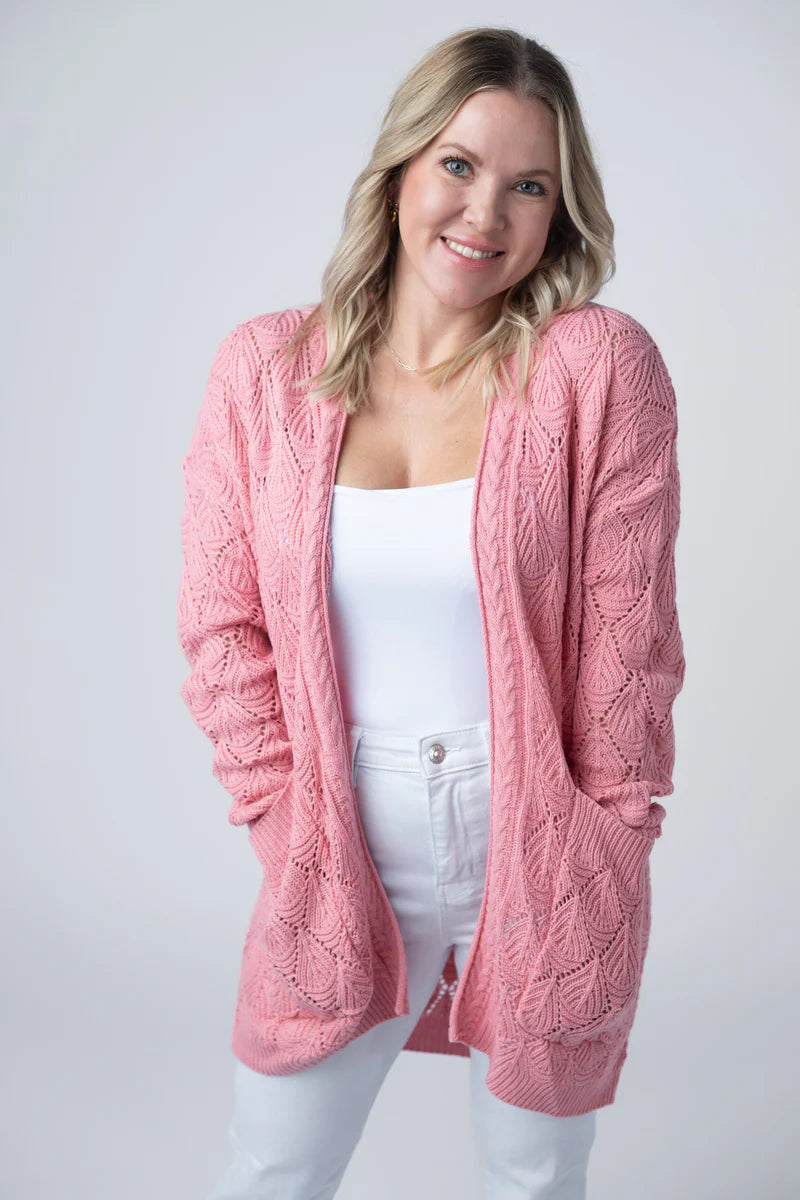 Open Knit Cardigan Sweater