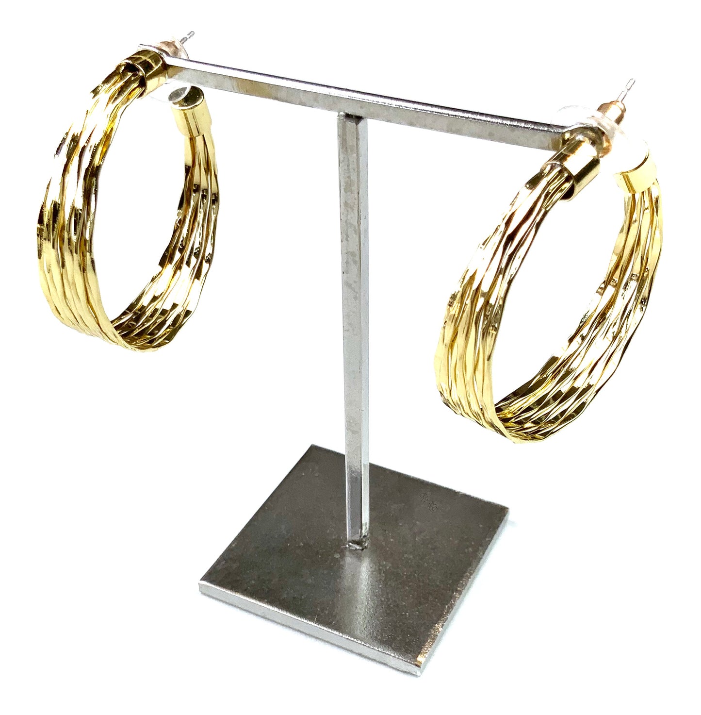 Mixed Media Hoops Silver