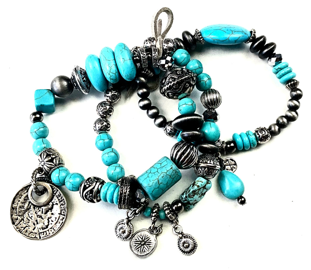 Bracelet Stack in Turquoise from Lost and Found
