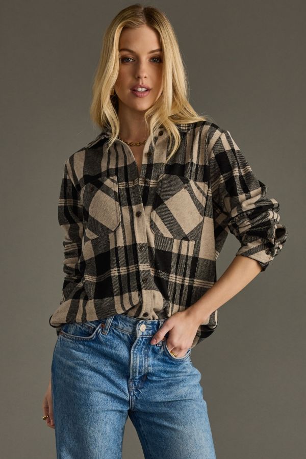 Black and Tan Plaid Soft Flannel by Panache