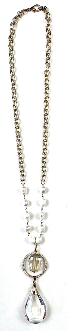 Long Gold and Pearl Necklace by Lost and Found