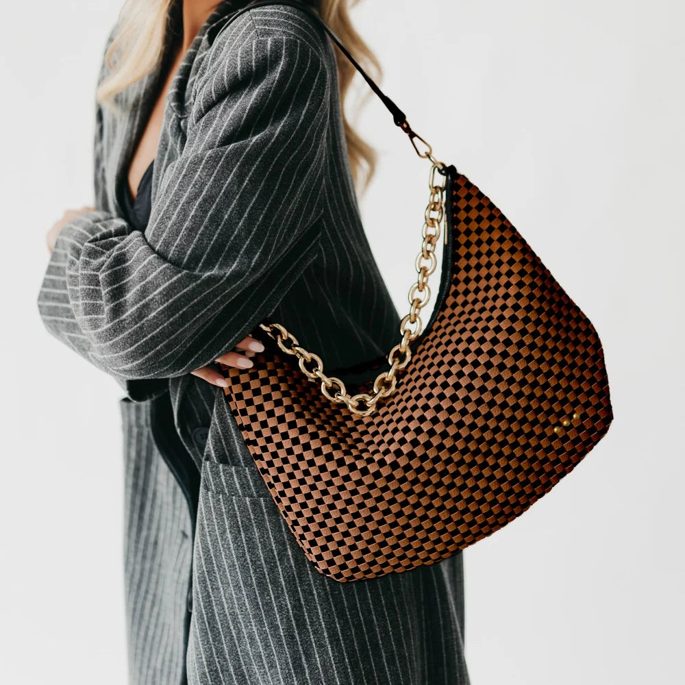 Slouchy Woven Shoulder Handbag