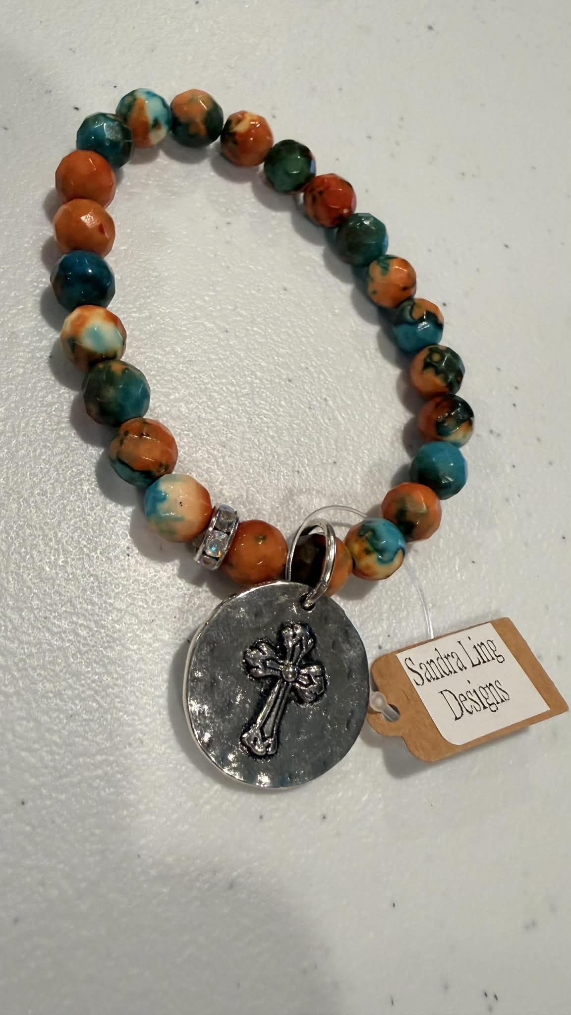 Charm Bracelet Coral and Turquoise From Sandra Ling