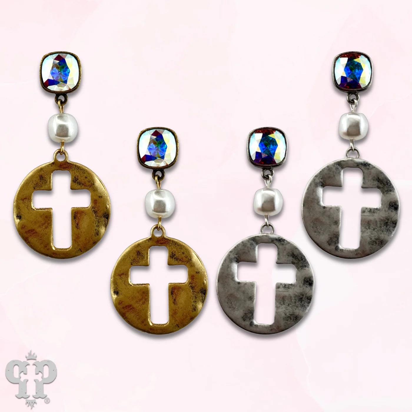 Cross Medallion Earrings