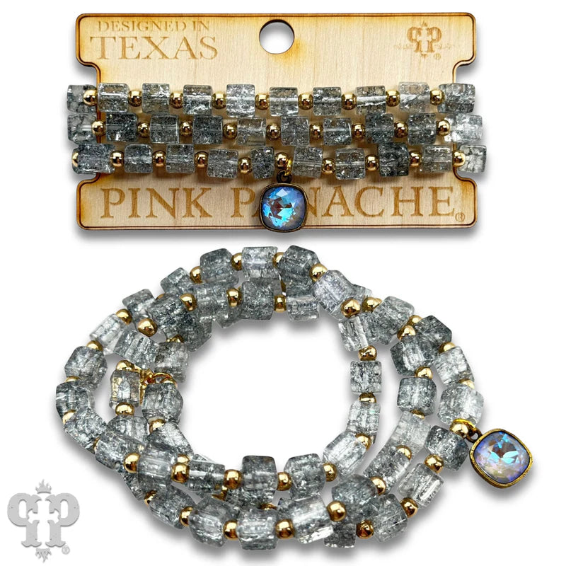 Square Crystal Stretch Bracelet Set