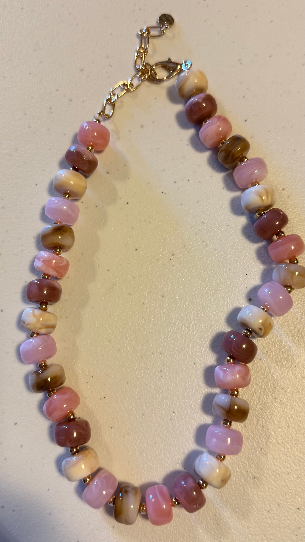 Shades of Pink Bead Necklace by Golden Lily