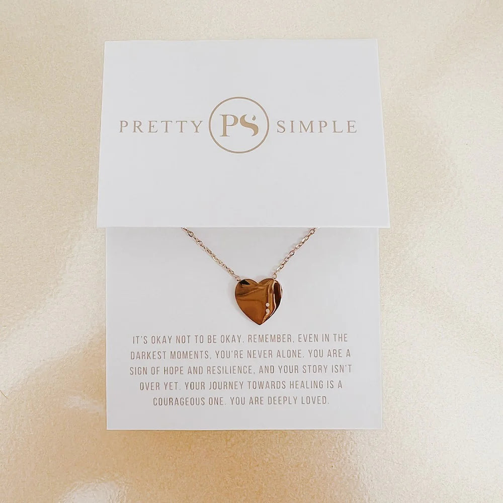 Semi Colon Heart Necklace GOLD