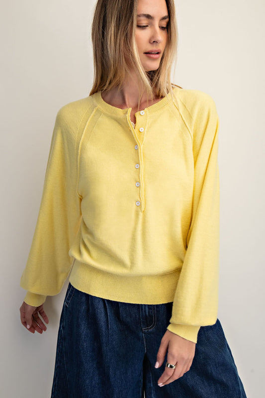 Cozy Half Button Pullover Sweater