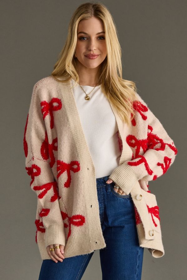 Bow Cardigan Sweater