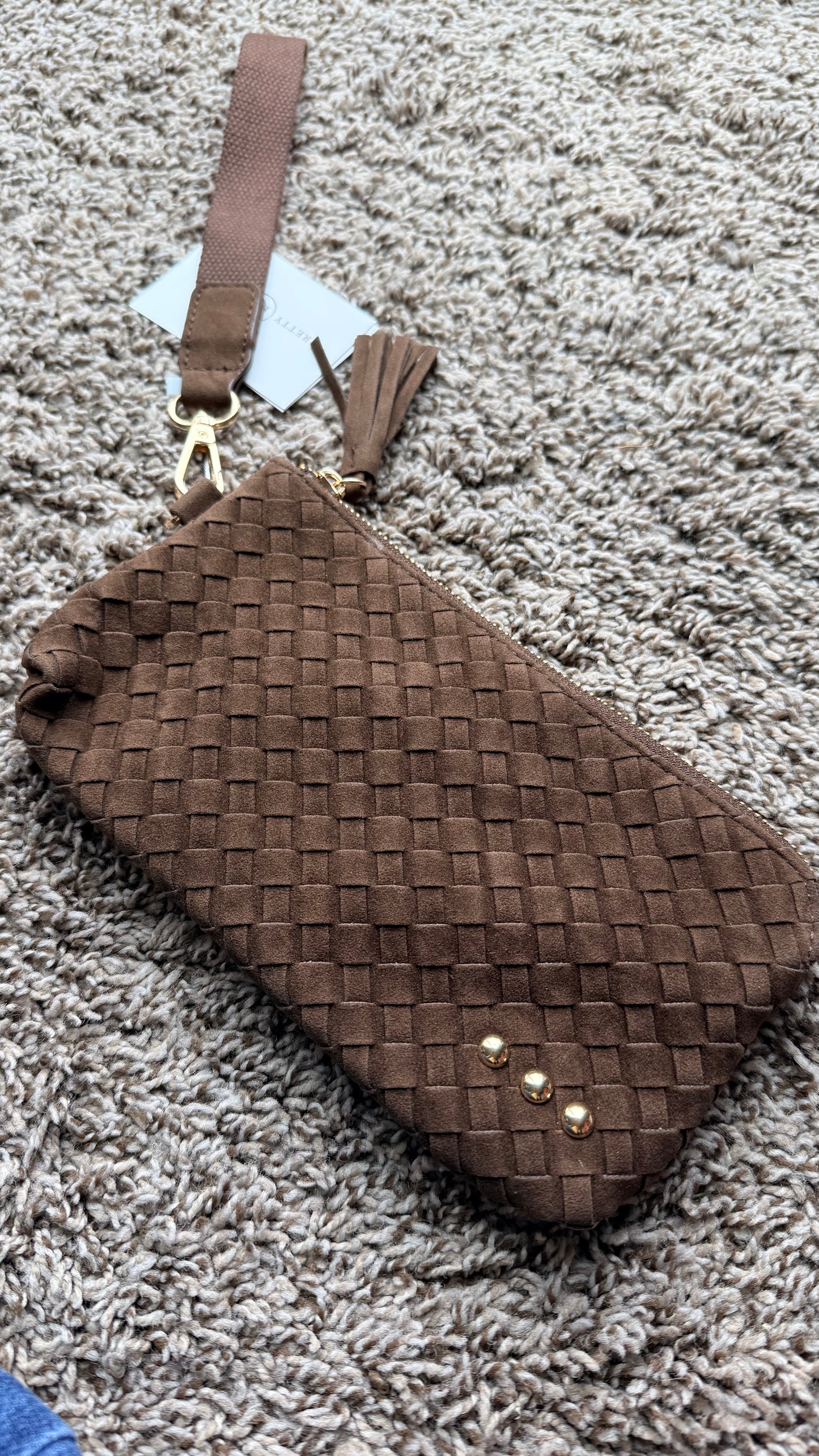 Emma Suede Wristlet Clutch