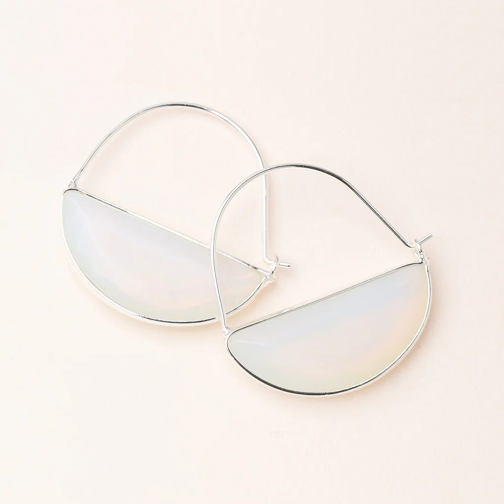 Stone Prism Hoop Earring
