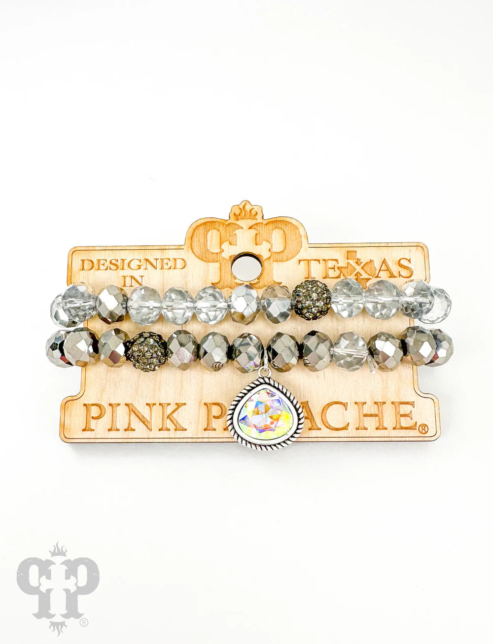 Bead Bracelet Set With Rope Charm Accent