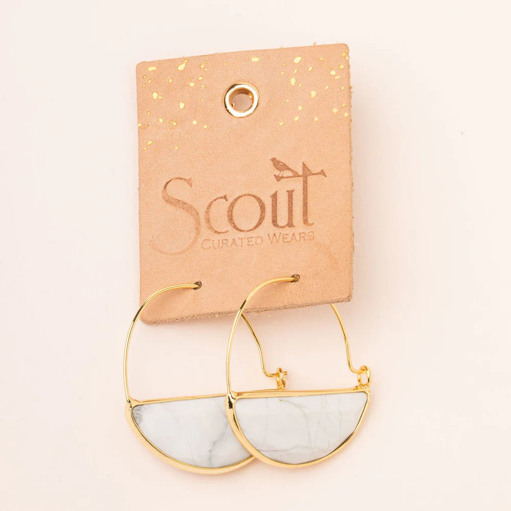 Stone Prism Hoop Earring