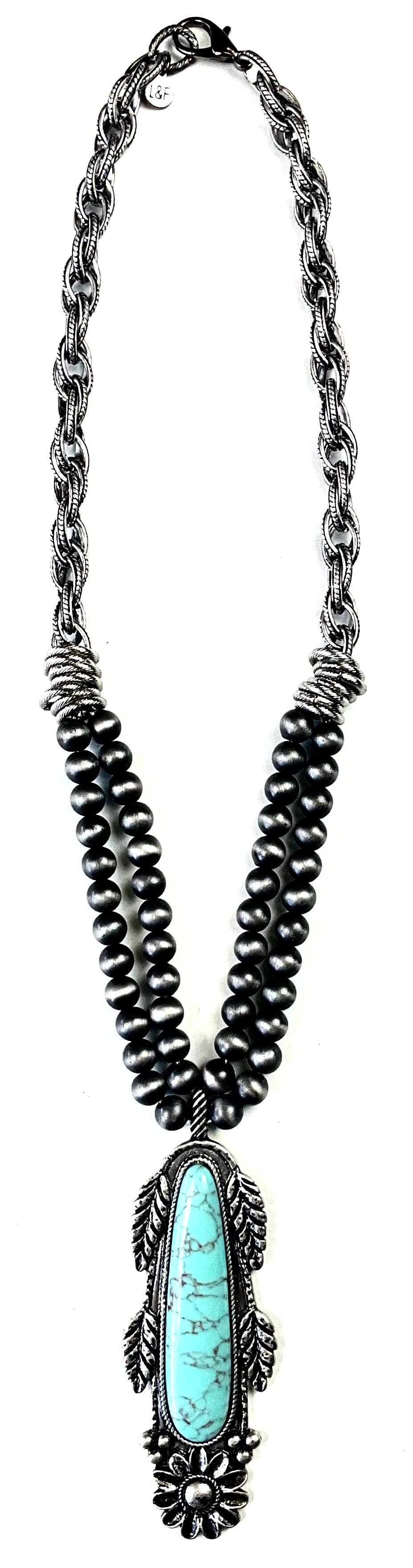 DBL. FAUX NAVAJO PEARL BEAD Necklace from Lost and Found