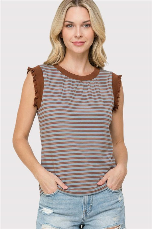 Ruffle Sleeve Tank by Staccato