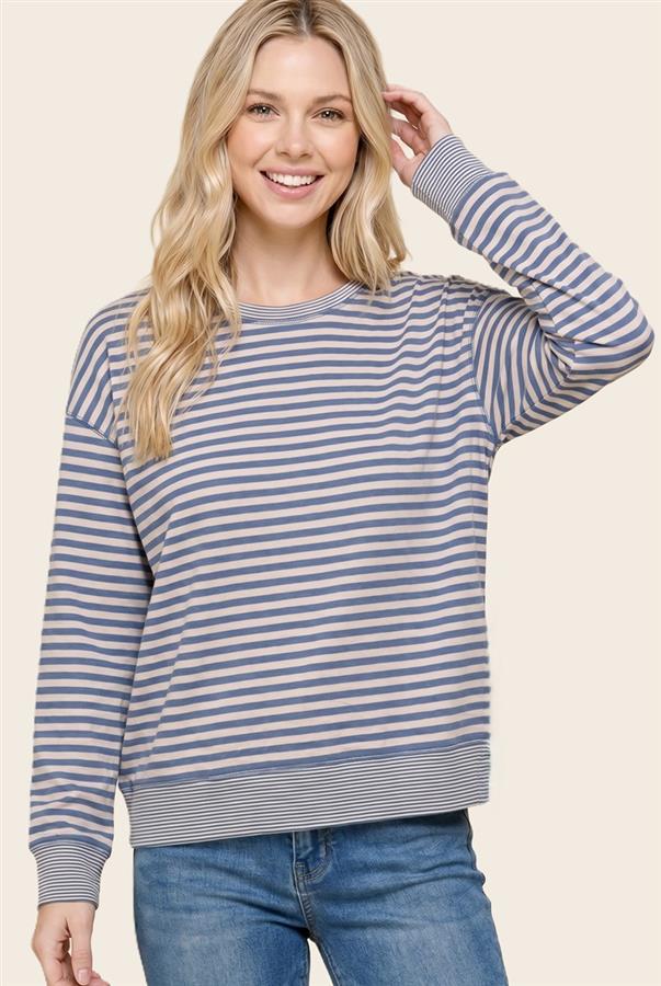 Stripe Micro Brushed Striped Sweatshirt