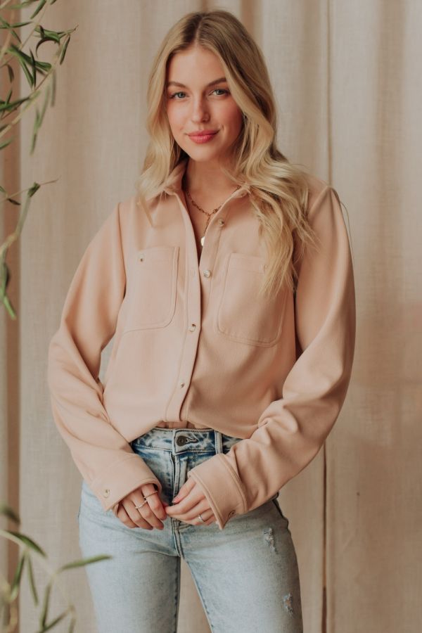 Soft Stretchy Ribbed Flannel Button Up (Multiple Colors)