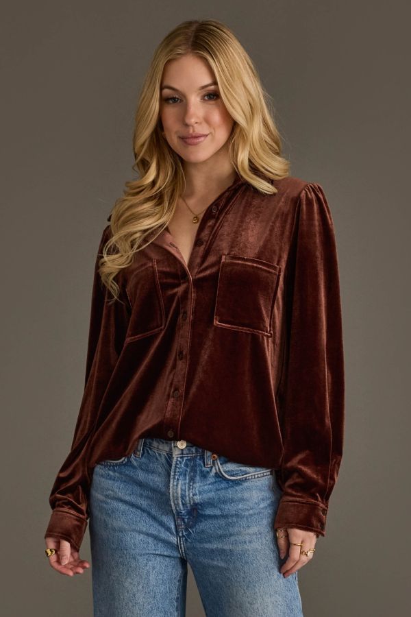 Velvet Button Down by Panache Apparel