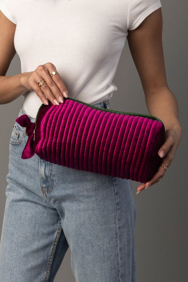 Ribbed Travel Velvet Pouch