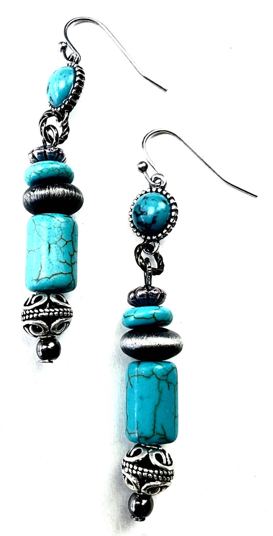 BEADED Turquoise Earrings From Lost and Found