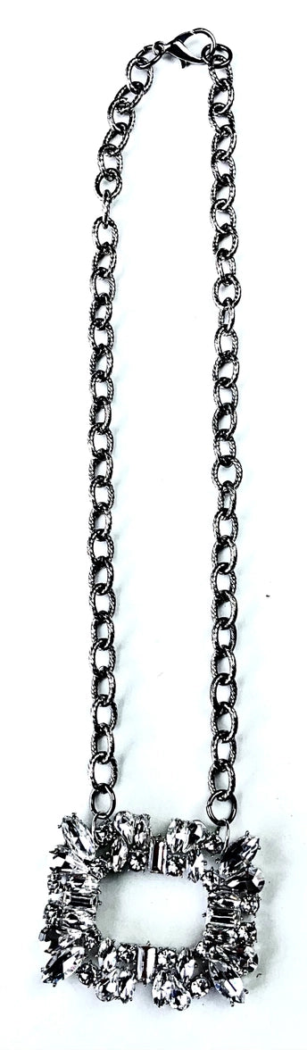 Statement Chain with Bling Rectangle Pendant