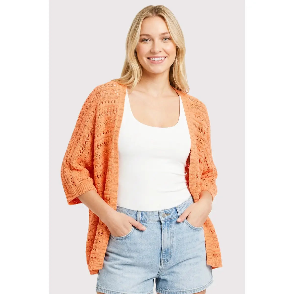 Crochet Like Sweater Cardigan By Staccato