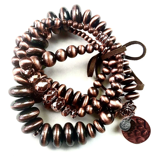 Mixed Faux Navajo Pearl Stretchy Bracelet Set