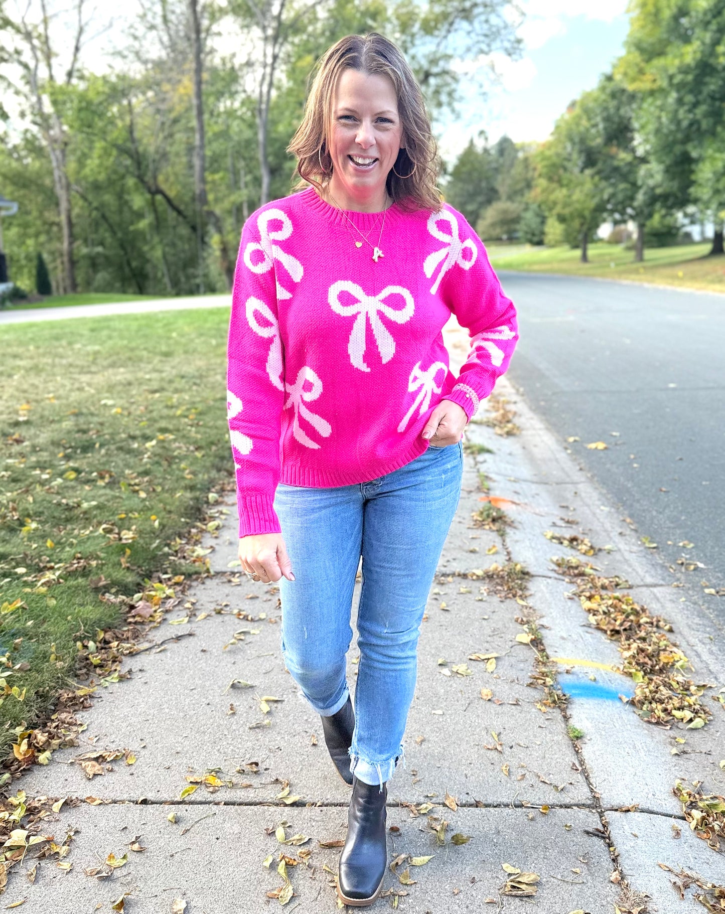 Bow Style Crew Sweater