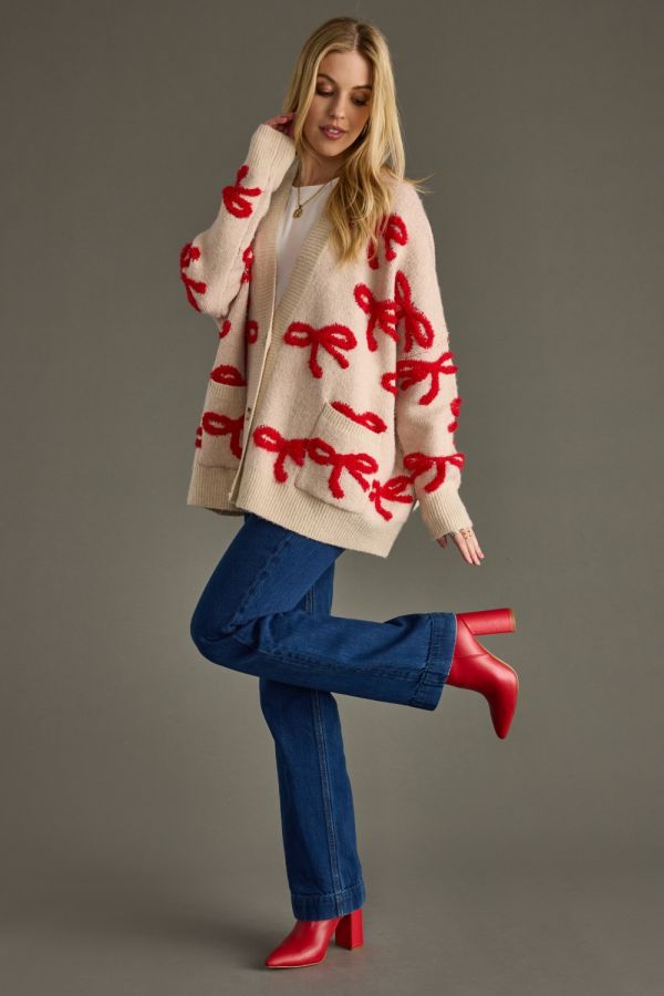 Bow Cardigan Sweater