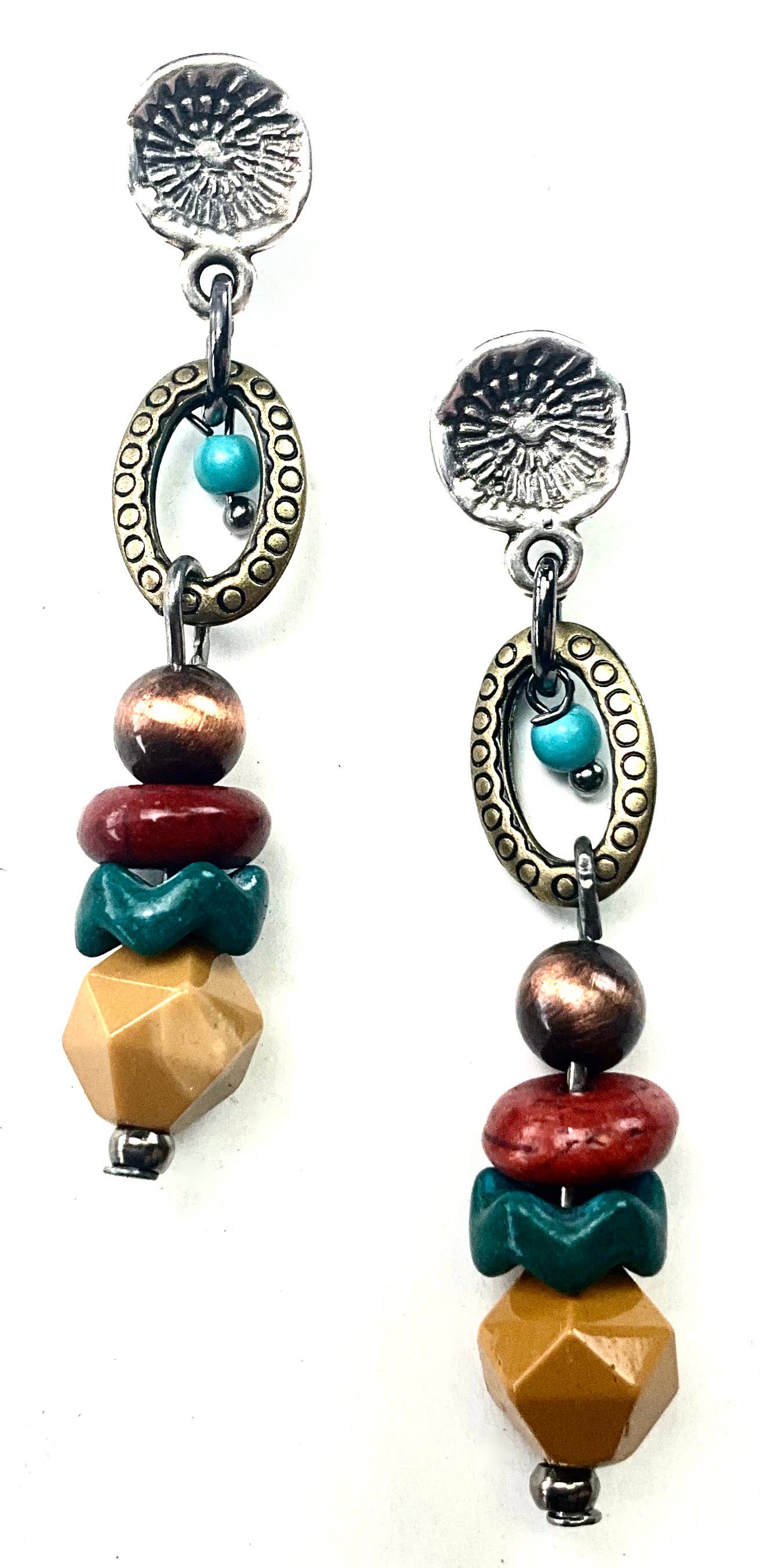 POST OVAL LINK & BEADED Earring from Lost and Found