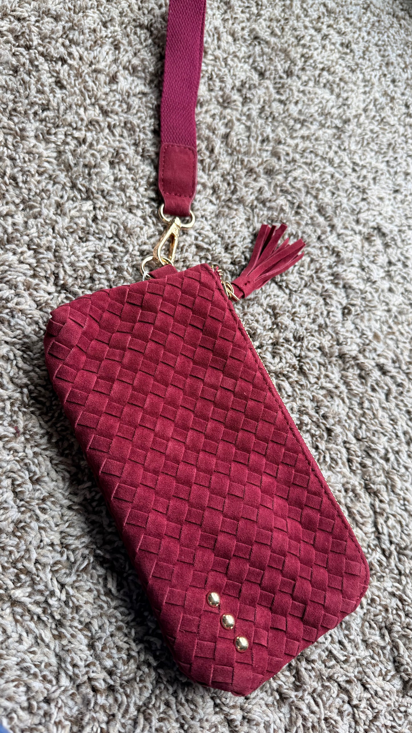 Emma Suede Wristlet Clutch