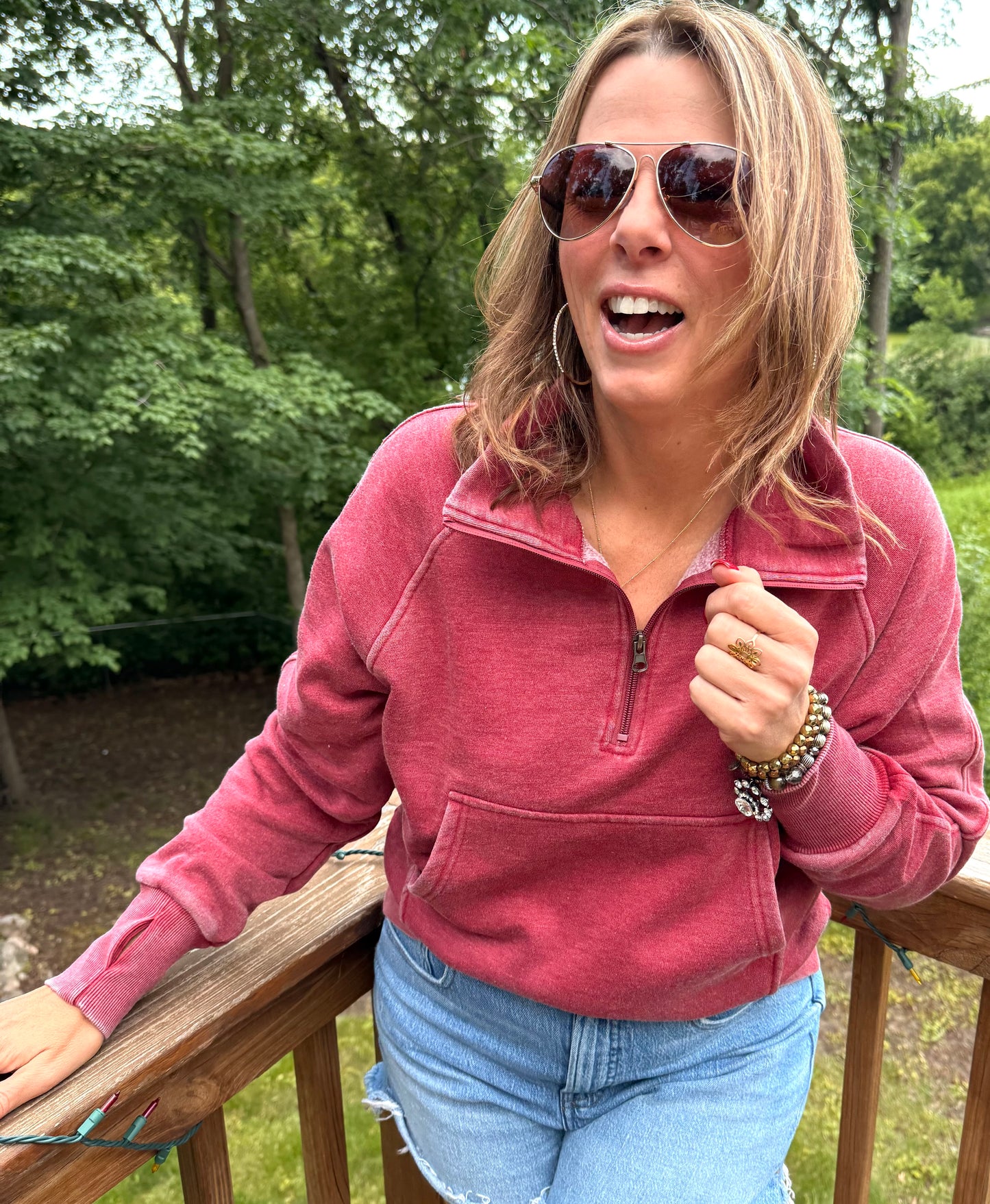 3/4 Zip Shop Fave Sweatshirt