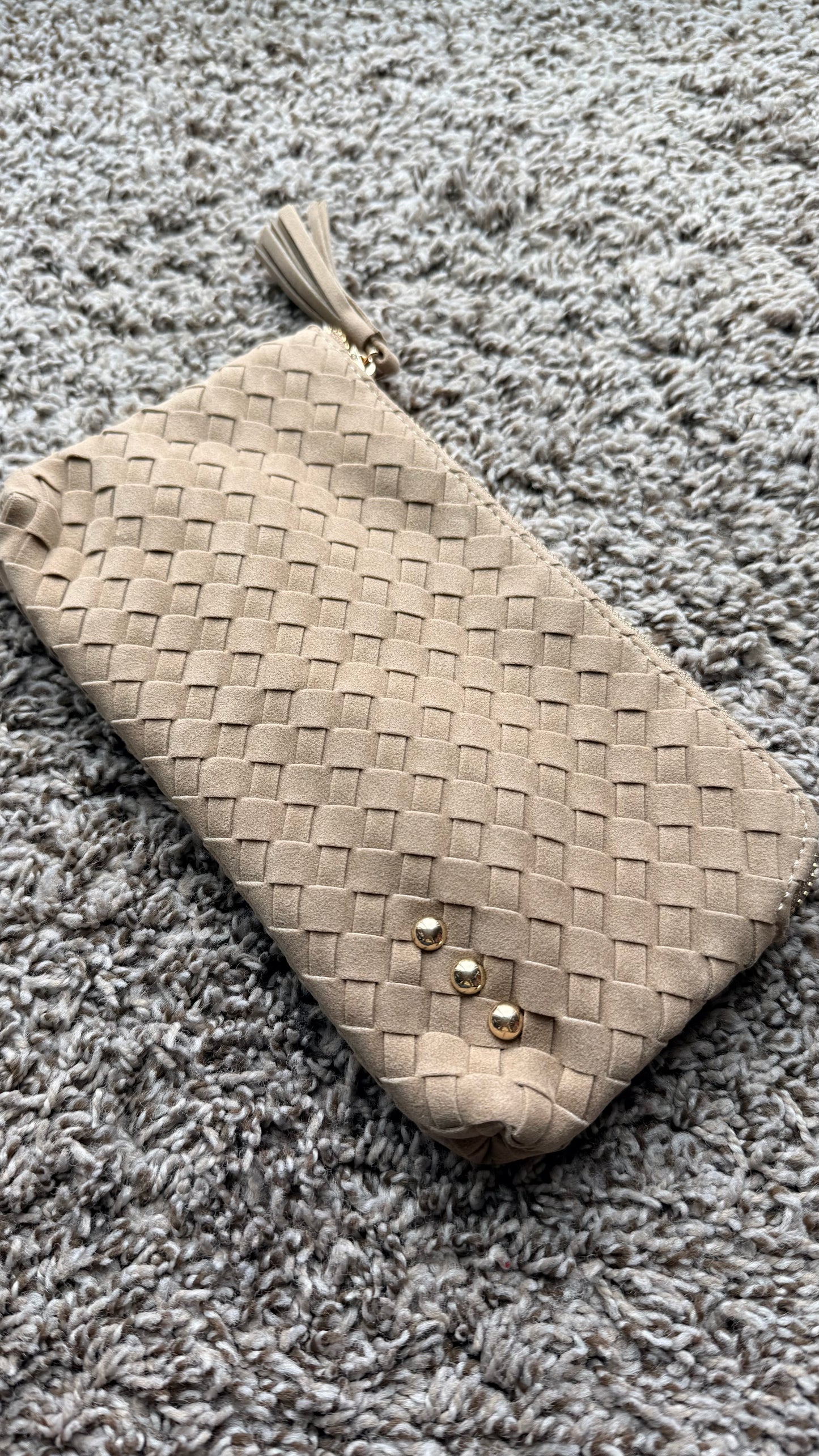 Emma Suede Wristlet Clutch
