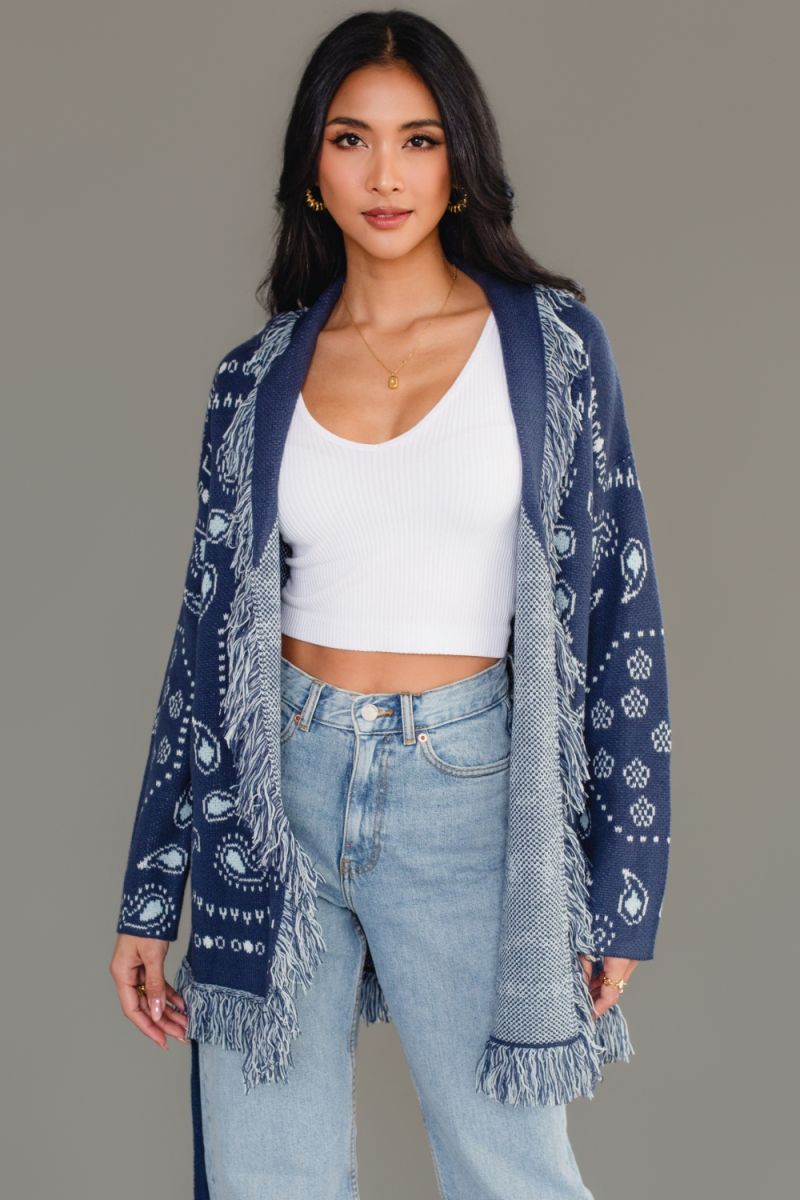 Bandana Cardigan with Removeable Sash