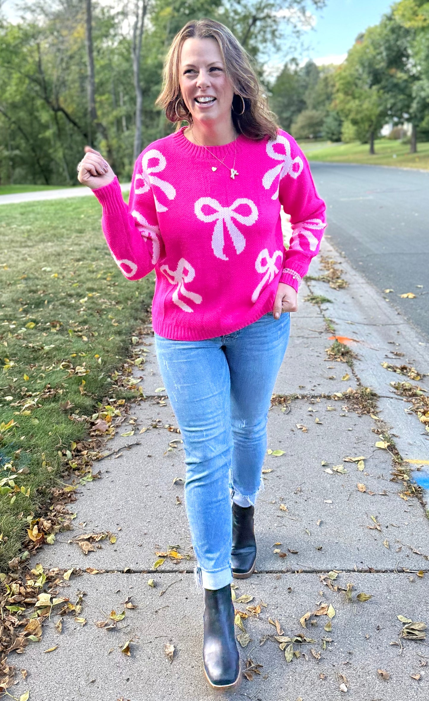 Bow Style Crew Sweater