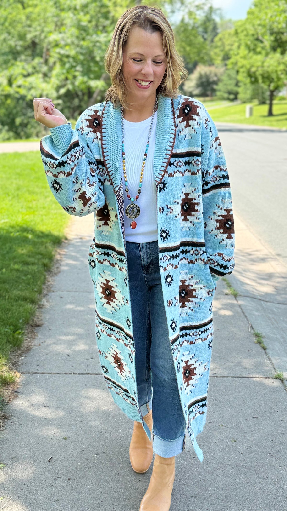 Aztec Soft Sweater Duster
