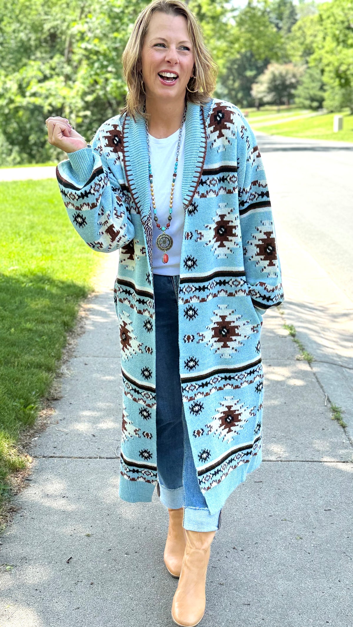 Aztec Soft Sweater Duster