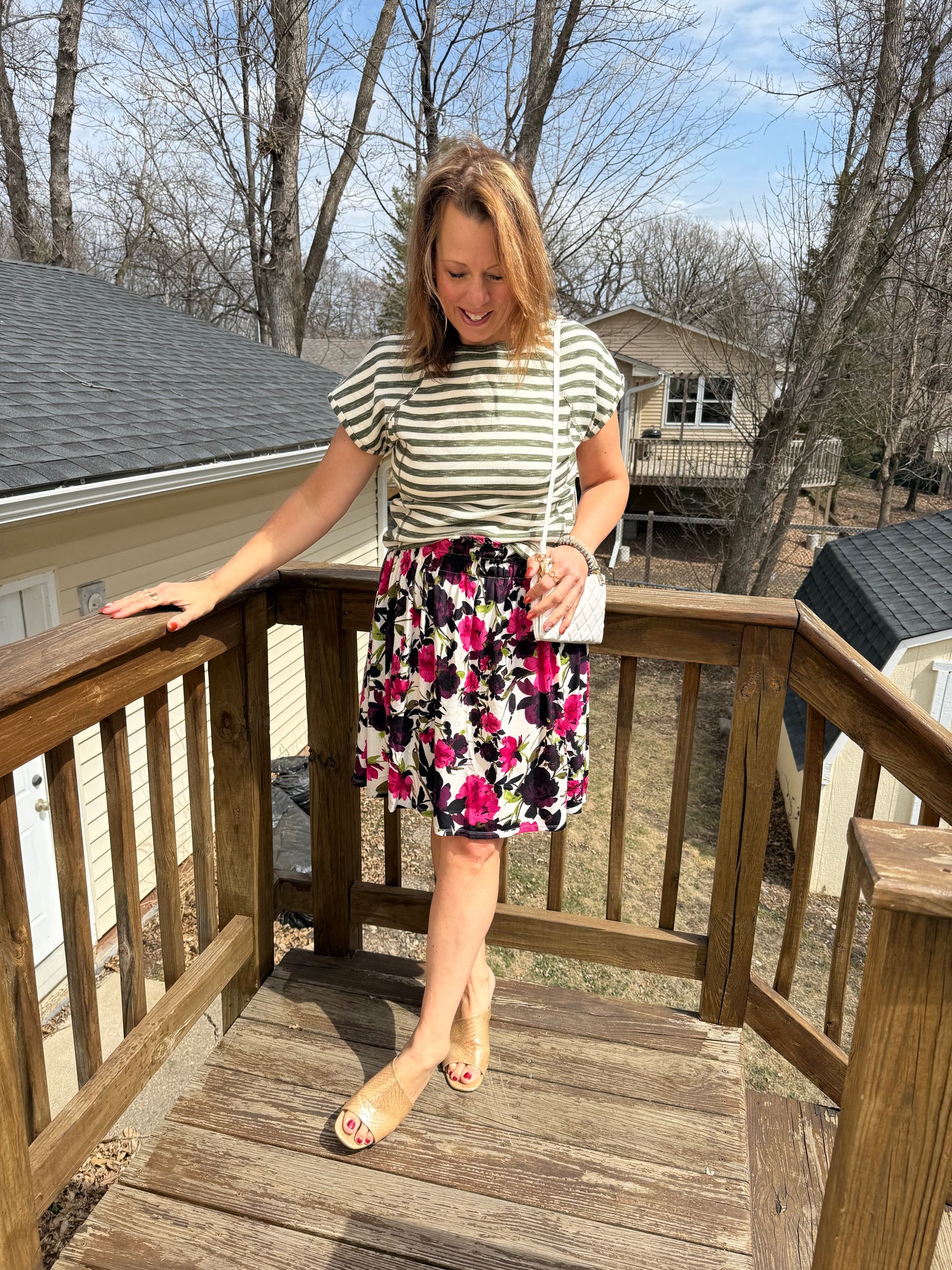 Stripe Waffle Weave Top