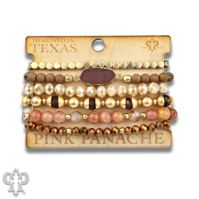 Bracelet Stack with Druzy Stone Details