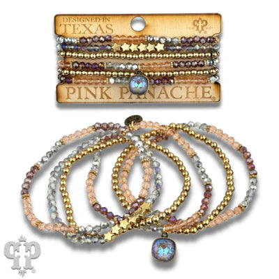 Faceted Star Bracelet Set with Austrian Crystal