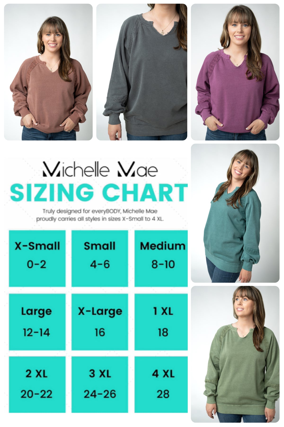 Lace Vintage Wash Pullover from Michelle Mae