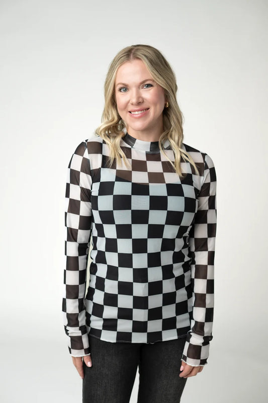 Checkered Mesh Top by Michelle Mae