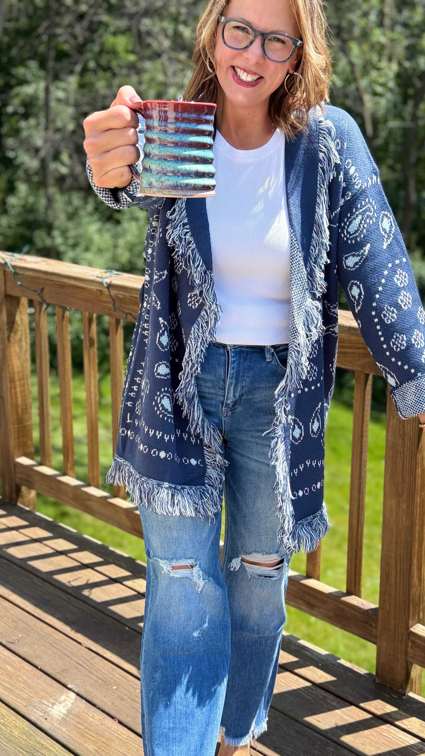Bandana Cardigan with Removeable Sash
