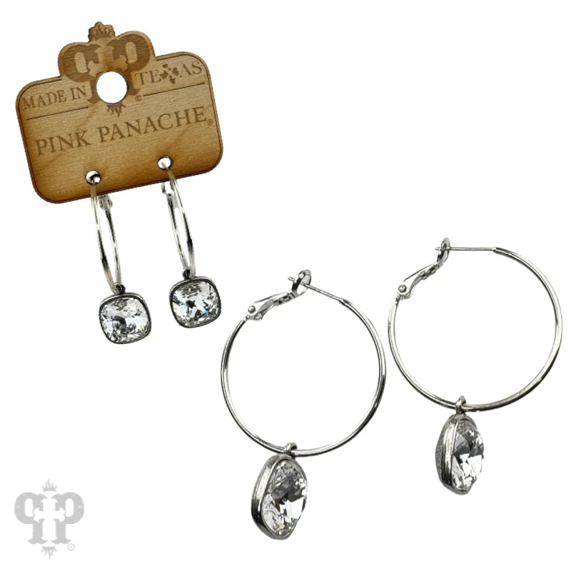 Square Austrian Crystal Earrings