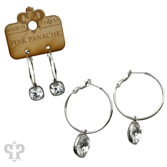 Square Austrian Crystal Earrings